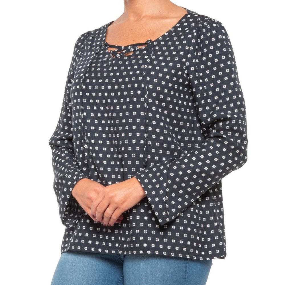 Toad & Co. NWT Black Hillrose Mod Dot Shirt, Size Medium